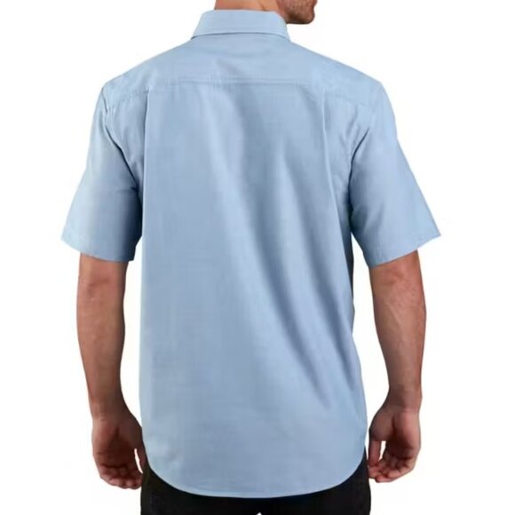 Carhartt Men's Blue Midweight Chambray Short Sleeve Button Down Shirt‎ - Size XL - Picture 5 of 5